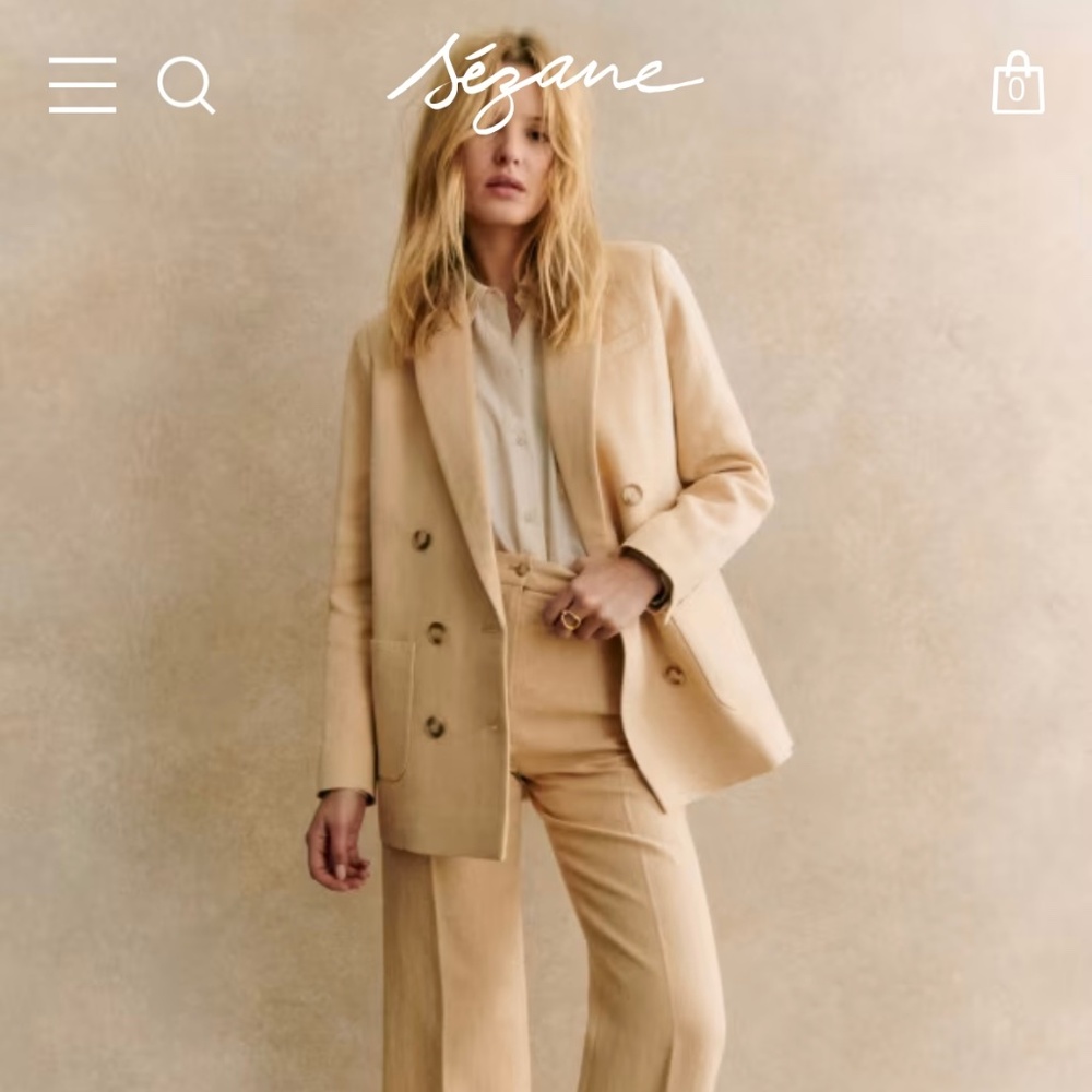 Sezane Michele Blazer in Cream